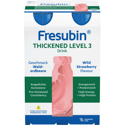 Fresubin Thickened Level 3 Næringsdrikk, Markjordbær, 4x200 ml Fresubin Thickened Level 3 Næringsdrikk, Markjordbær, 4x200 ml