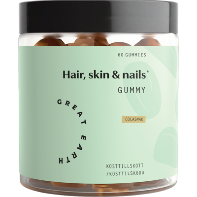 Great Earth Hair, Skin & Nails Gummy, Cola, 60 stk Great Earth Hair, Skin & Nails Gummy, Cola, 60 stk