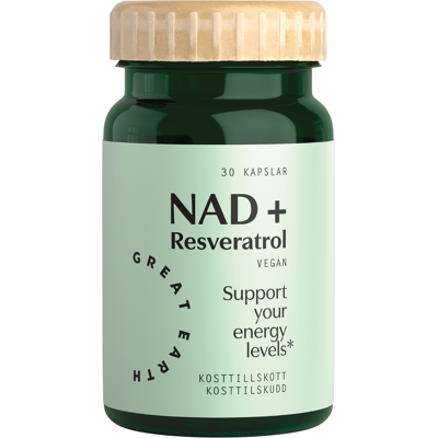 Great Earth NAD+ Resveratrol kapsler, 30 stk. Great Earth NAD+ Resveratrol kapsler, 30 stk.