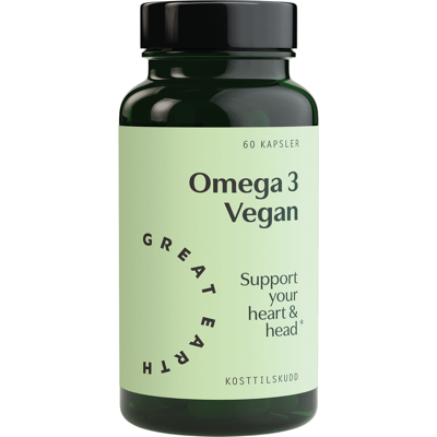 Great Earth Omega 3 Vegan kapsler, 60 stk. Great Earth Omega 3 Vegan kapsler, 60 stk.