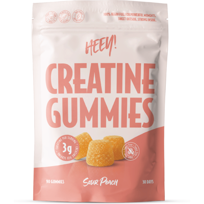 Heey! Creatine gummies, Sour Peach, 90 stk. Heey! Creatine gummies, Sour Peach, 90 stk.