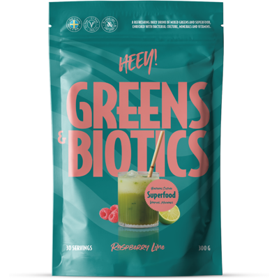Heey! Greens & Biotics Superfood, Raspberry Lime, 300 g Heey! Greens & Biotics Superfood, Raspberry Lime, 300 g