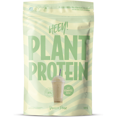 Heey! Vegansk Planteprotein Vanilje Pære - Vegansk proteinpulver med B12 Heey! Vegansk Planteprotein Vanilje Pære - Vegansk proteinpulver med B12