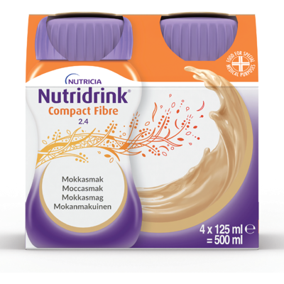 Nutridrink Compact Fibre Næringsdrikk, Mokka, 4x125 ml Nutridrink Compact Fibre Næringsdrikk, Mokka, 4x125 ml