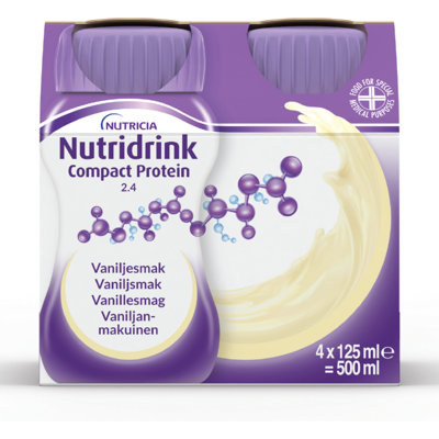 Nutridrink Kompakt Protein Vanilje - 4 x 125ml Nutridrink Kompakt Protein Vanilje - 4 x 125ml