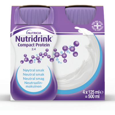 Nutridrink Compact Protein Næringsdrikk, Nøytral smak, 4x125 ml Nutridrink Compact Protein Næringsdrikk, Nøytral smak, 4x125 ml