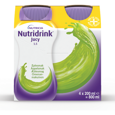 Nutridrink Jucy Næringsdrikk, Eple, 4x200 ml Nutridrink Jucy Næringsdrikk, Eple, 4x200 ml