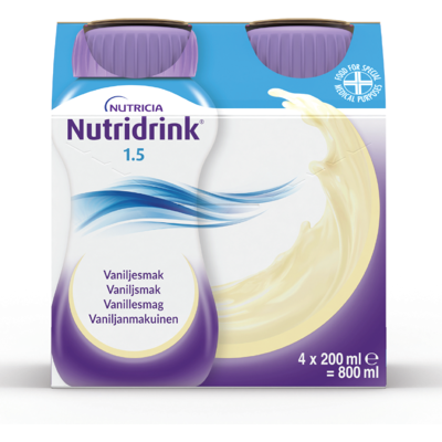 Nutridrink Vanilje - Full Ernæring - 4 x 200 ml Nutridrink Vanilje - Full Ernæring - 4 x 200 ml