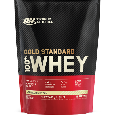 Optimum Nutrition Gold Standard 100% Whey Vanilje Is - Myseproteinpulver Optimum Nutrition Gold Standard 100% Whey Vanilje Is - Myseproteinpulver