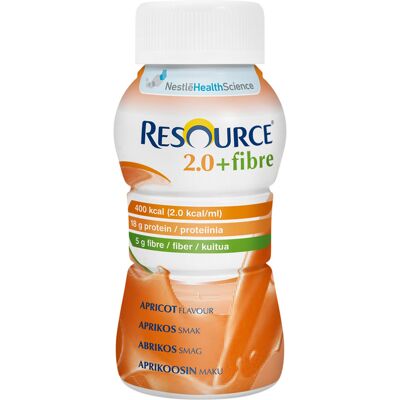 Resource 2,0 + Fibre næringsdrikk aprikos, 4x200 ml Resource 2,0 + Fibre næringsdrikk aprikos, 4x200 ml