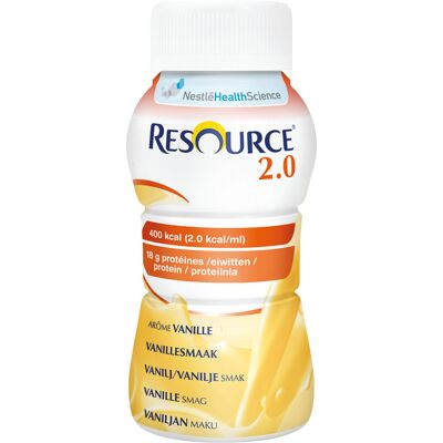 Resource 2,0 næringsdrikk, Vanilje, 4x200 ml Resource 2,0 næringsdrikk, Vanilje, 4x200 ml
