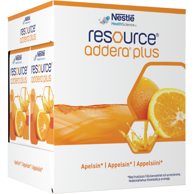 Resource Addera plus næringstilskudd, Appelsin, 4x200 ml Resource Addera plus næringstilskudd, Appelsin, 4x200 ml