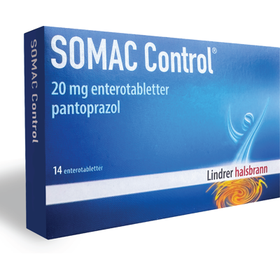 Somac Control 20 mg enterotabletter, 14 stk. Somac Control 20 mg enterotabletter, 14 stk.