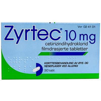 Zyrtec 10 mg Allergitabletter - Korttidslindring Zyrtec 10 mg Allergitabletter - Korttidslindring