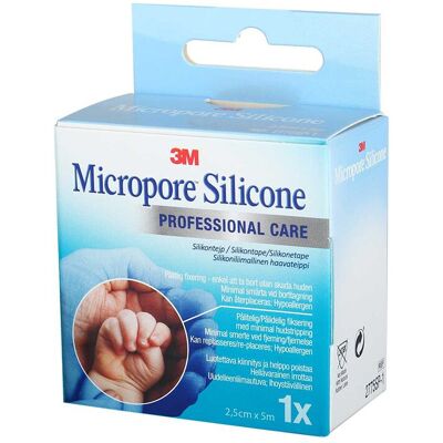3M Micropore Silikontape - 2,5cm x 5m - Medisinsk tape 3M Micropore Silikontape - 2,5cm x 5m - Medisinsk tape