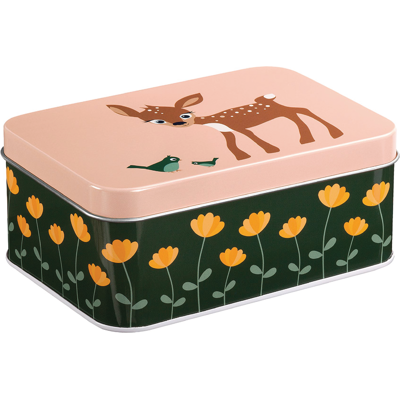Blafre Matboks i metall, Rosa/sort, 1 stk. Blafre Matboks i metall, Rosa/sort, 1 stk.