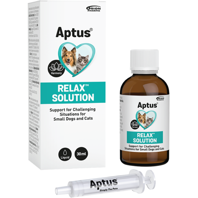 Aptus Relax Solution Tilskuddsfôr til hund og katt, 30 ml Aptus Relax Solution Tilskuddsfôr til hund og katt, 30 ml