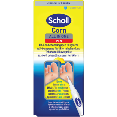 Scholl Alt-i-ett behandlingspenn for liktorn, 4 g Scholl Alt-i-ett behandlingspenn for liktorn, 4 g