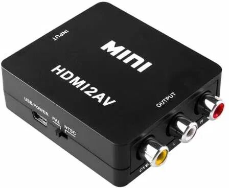 eStore HDMI Adapter til AV - (3x RCA) NTSC / PAL Kompatibel - Svart