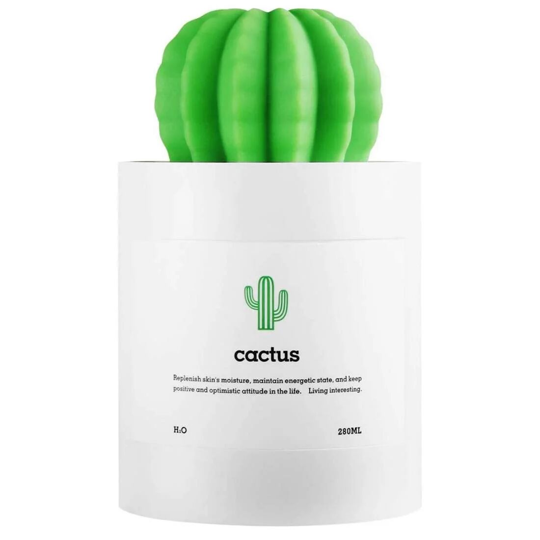 eStore Luftfukter med Kaktus-design, 28 cl - Rund
