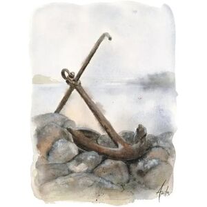 Nordicwild Kunsttrykk Anker - 30x40cm - Akvarellpapir