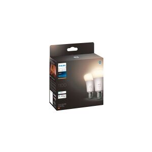 Philips Hue White - LED-lyspære - form: A60 - E27 - 9.5 W (ekvivalent 75 W) - klasse F - varmt hvitt lys - 2700 K (en pakke 2)