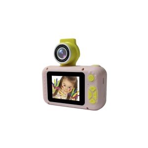 Denver KCA-1350 Rosa   Digitalkamera for barn   flip linse, 2 LCD-skjerm, 400mAh batteri