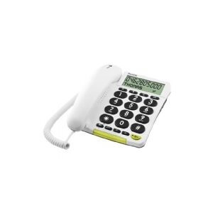 Doro PhoneEasy 312cs - Telefon med ledning med anrops-ID - hvit