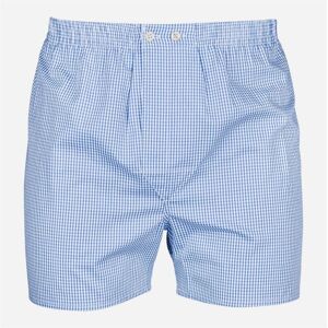 Derek Rose Classic Fit Cotton Boxer Shorts - Blue Smal Check Blå S