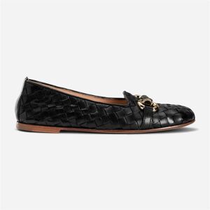 Laura Bellariva Ballerina Loafer - Intreccio Nero Sort 40