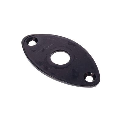 Allparts Gotoh Oval Jack Plate Black Allparts Gotoh Oval Jack Plate Black