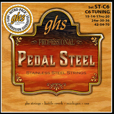 GHS Pedal Steel Set ST C6 Stainl.