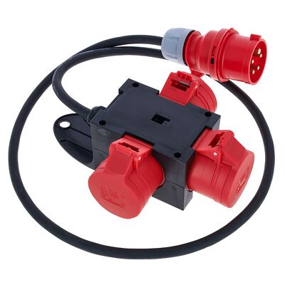 PCE Strømfordeler - 3 CEE-stikk, 16A, 400V - IP44, 1,5m PCE Strømfordeler - 3 CEE-stikk, 16A, 400V - IP44, 1,5m