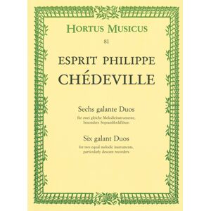 Bärenreiter Chédeville Galante Duos Sopran Bärenreiter Chédeville Galante Duos Sopran