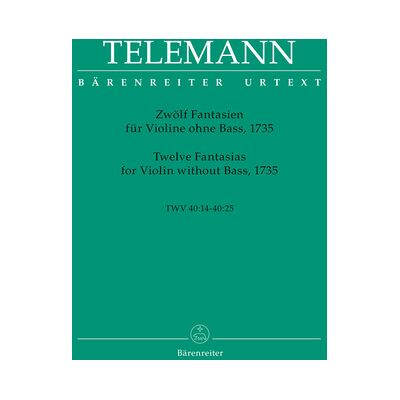Bärenreiter Telemann 12 Fantasien Violine Bärenreiter Telemann 12 Fantasien Violine