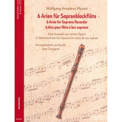 Heinrichshofen Verlag Heinrichshofen's Verlag Mozart 6 Arien Blockflöte Heinrichshofen Verlag Heinrichshofen's Verlag Mozart 6 Arien Blockflöte