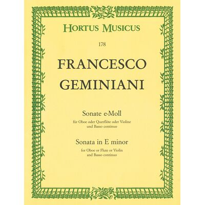 Bärenreiter Geminiani Sonate e-moll Oboe Bärenreiter Geminiani Sonate e-moll Oboe