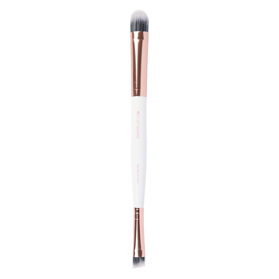 Brushworks White & Gold Double Ended Eye Brush