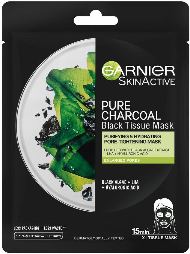 Garnier Hudpleie Garnier Tissue Mask Pure Charcaol Black Algae Purifying & Hydrating Pore-Tightning 28g