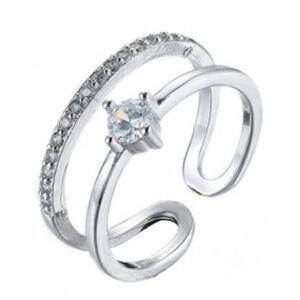 Everneed Monique silver double ring with zirconia