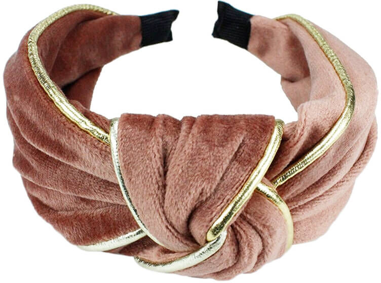 Everneed Suede Hair Band Rosa/Gold (U)