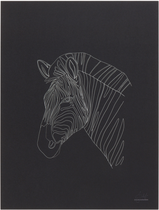 ZEBRA PORTRAIT poster 30x40 cm Mørk grå