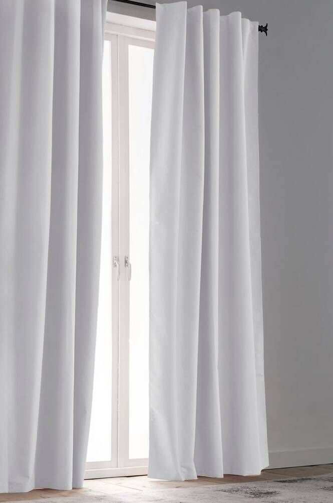 MIDNIGHT gardin med multifunksjonsbånd - 1 lengde Lys grå