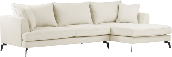 VILLACH sofa 3-seter - divan høyre Naturhvit