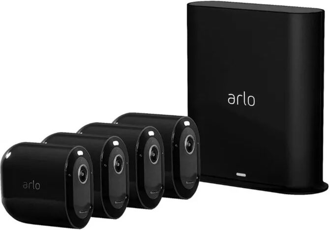 Arlo Pro 3 Overvåkingssystem svart med fyra kameraer