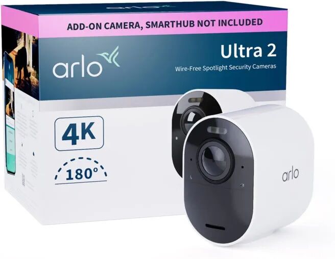 Arlo Ultra 2 Spotlight Ekstra overvåkingskamera 1-pk. Hvit