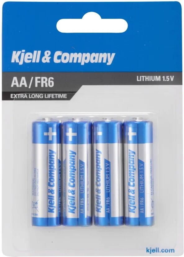 Kjell & Company AA-litiumbatterier, 4-pk.