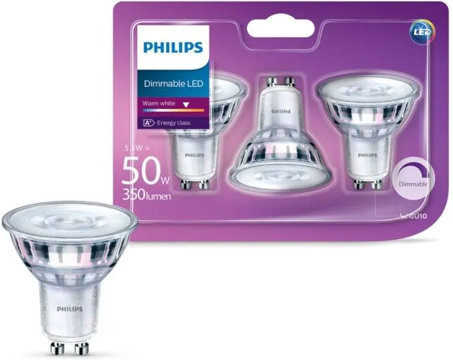 Philips LED-pære GU10 345 lm 3-pk.