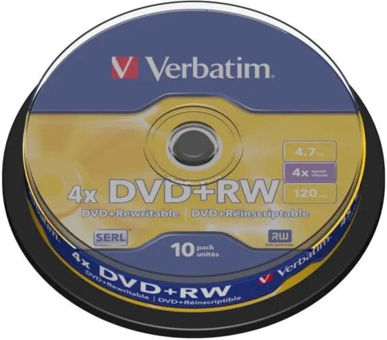 Verbatim DVD+RW på spindel 10-pk.