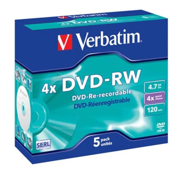 Verbatim DVD-RW i etui 5-pk.